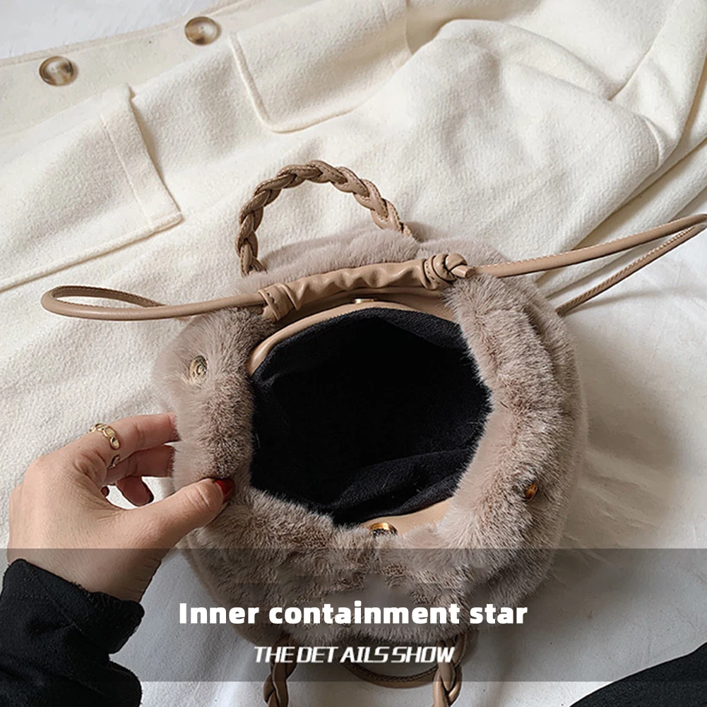 Shoulder Bag Autumn Winter New Cross Body Plush Soft Cloud Bag Fashion Versatile High Color Portable Drawstring Shoulder Bag