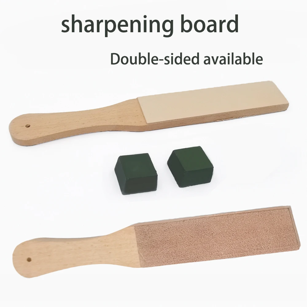 

Leather Knife Sharpener Sharpening Strop Tool Wood Handle Polishing Board Grinding Paste for Leather Craft Cutter tools Razor