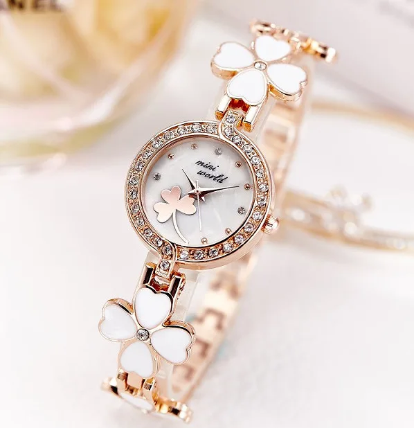 Girls Women Bracelet Watch Four Leaf Clover Girls Ladies Casual Fashion Decoration Watch Luxury Wristwatch Reloj Mujer Relogio