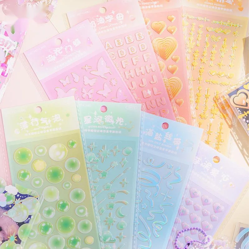 

2 Sheet Scrapbooking Stick Creative Label Diary Diy Scrapbooking Stationery Album School Supplies Handbook Stickers New 2022