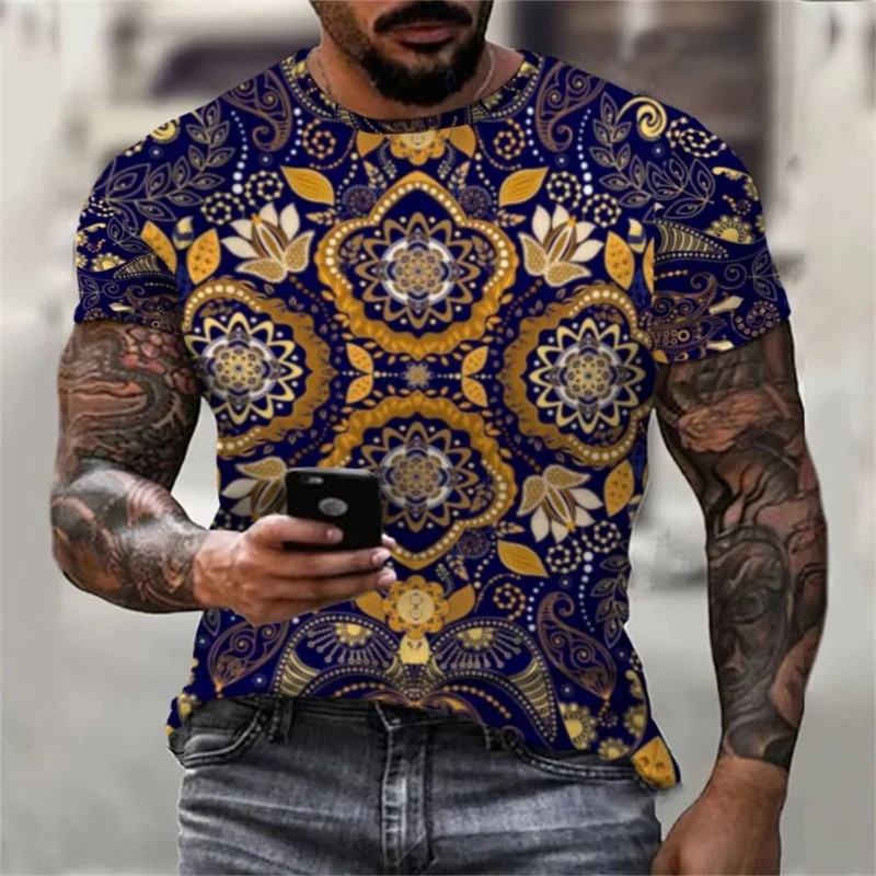 

New Vintage T Shirt Men Petal Pez Art 3D Print Tshirt Summer Short Sleeve Fashion Brand Casual Sports O-neck Men's Top Clothing