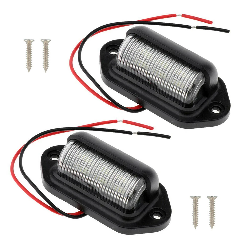 

2pcs 12V 6 LED Car License Number Plate Light For SUV Auto RV Truck Trailer Tail Light License Plate Lights Lamp Car Accessories
