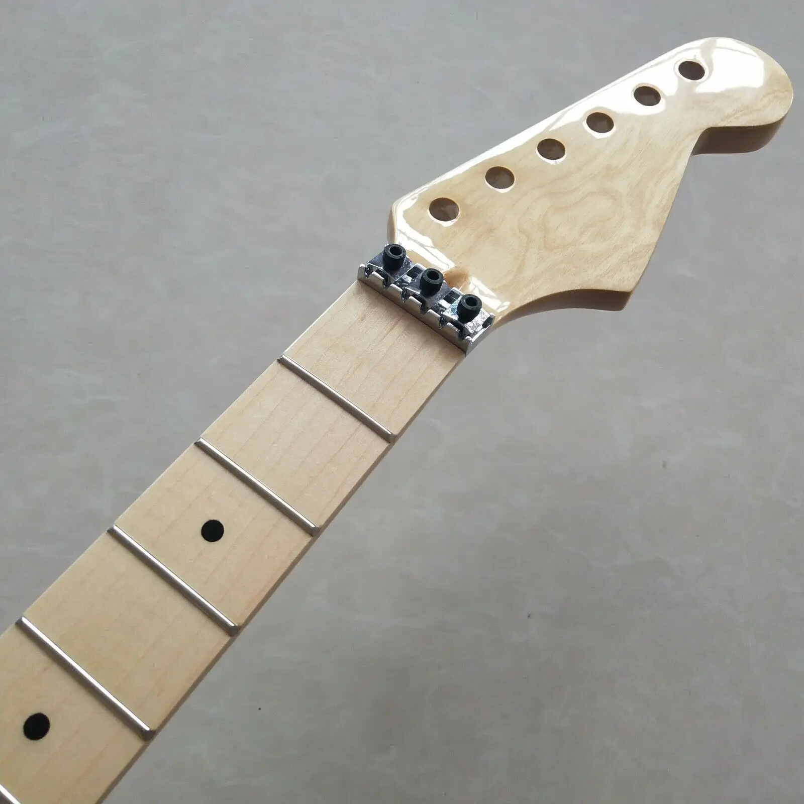Gloss 22 Fret Guitar Neck Replace 25.5in Maple Fretboard With Locking Nut parts