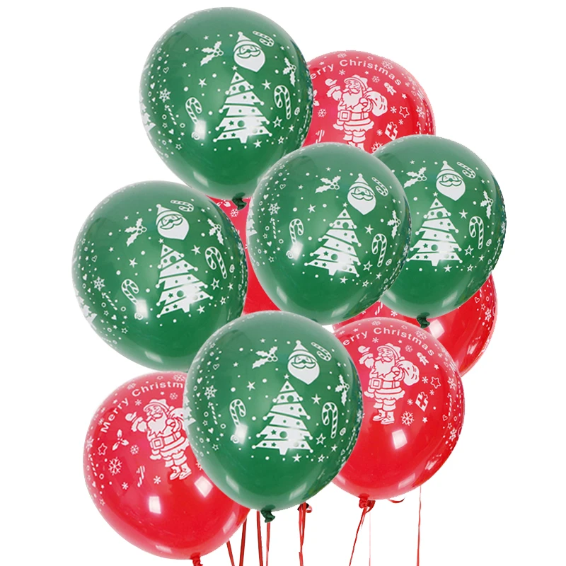 

10pcs 10inch Merry Christmas Latex Balloons Santa Claus Xmas Tree Helium Ballons Globos Christmas Decorations for Home Noel 2022