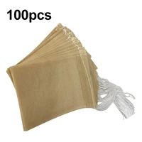 100pcs tea bag filter paper bags heat seal teabags tea strainer infuser wood drawstring tea bag for herb loose tea