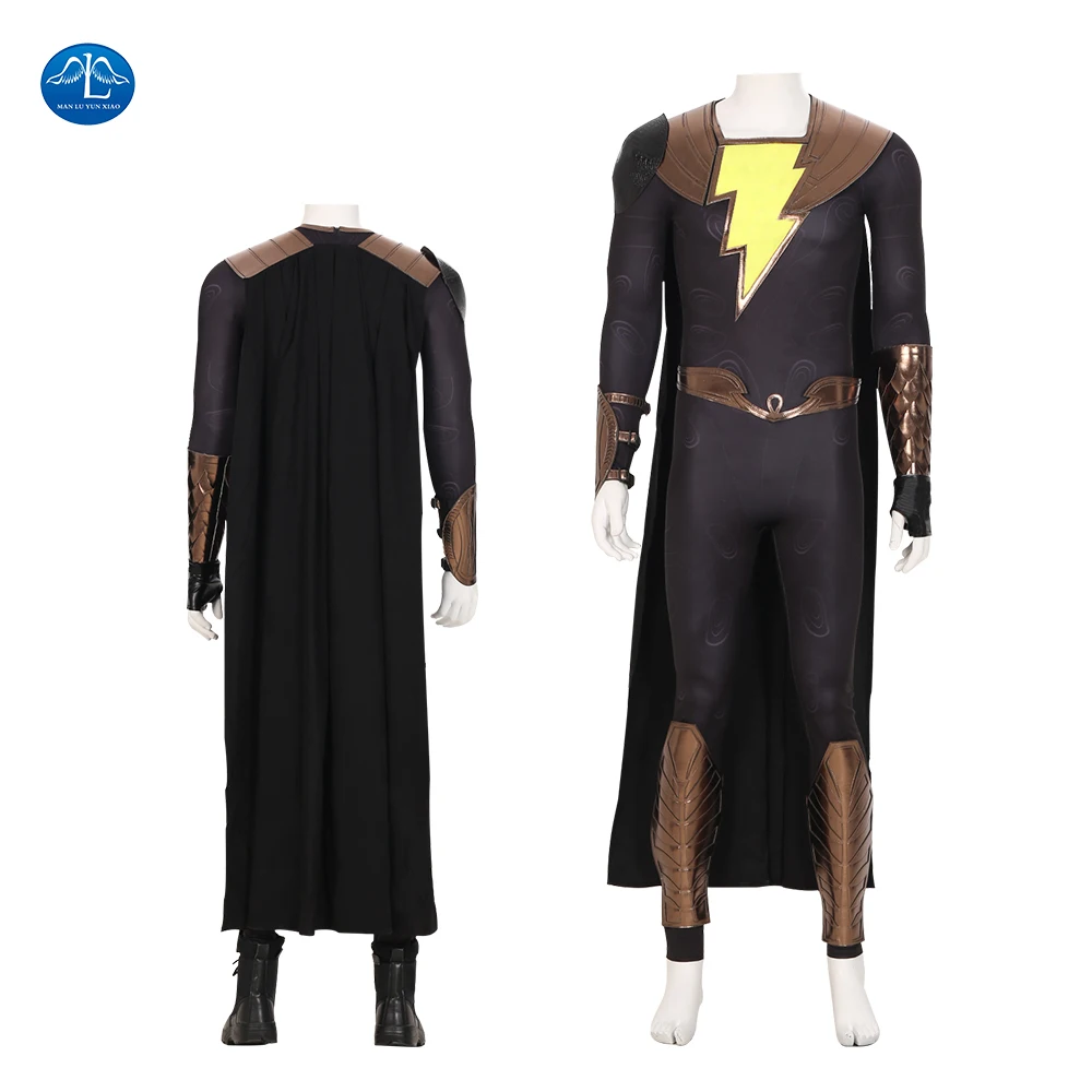 

Костюмы для косплея черного Адама, полный комплект с плащ-комбинезон и обувь, костюмы на Хэллоуин для взрослых мужчин, высокое качество, выс...