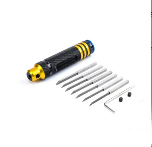 

O50 Model Scriber w/ Blade Resin Carved Scribe line Hobby Cutting Tool Chisel 5 / 7 Blade Tools for RC Car Drone Repair