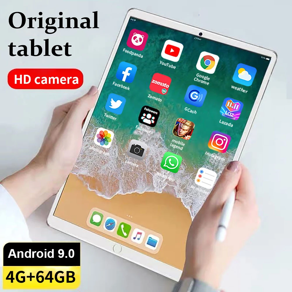 2023 WiFi Tablet PC 1280*800 IPS Screen 10.1 Inch Octe Core 4G+64GB  Android 9.0 Dual SIM Dual Camera Rear 4G Call Phone tablet