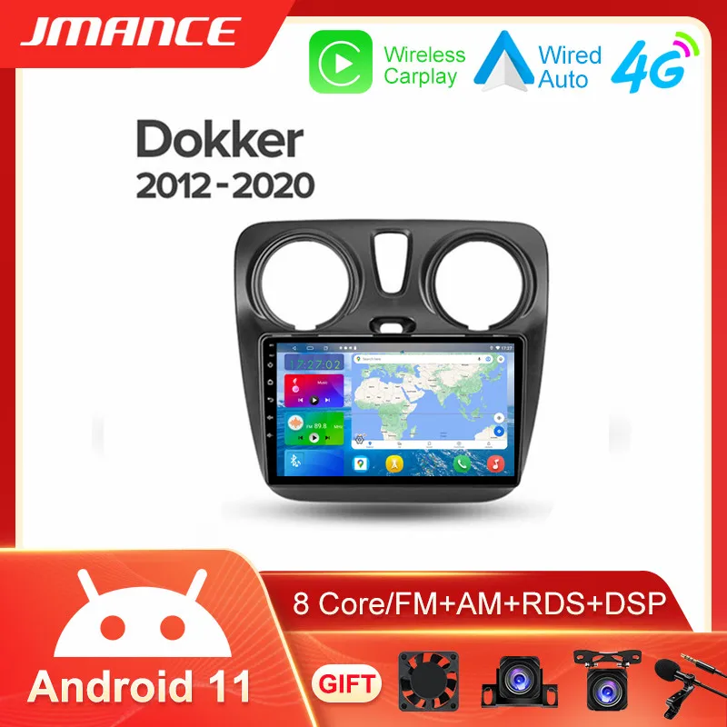 

Jmance Car Radio Multimedia Video Player For Renault Lodgy Dacia Dokker 2012 - 2020 Navigation GPS Android 11 RDS DSP WIFI