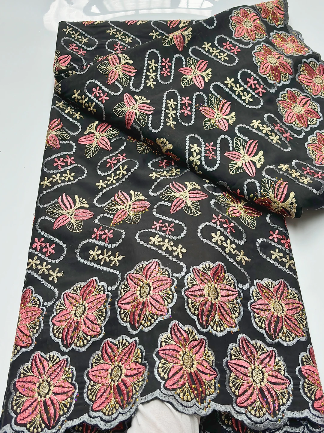 Кружевная хлопковая ткань XIHE 5 ярдов