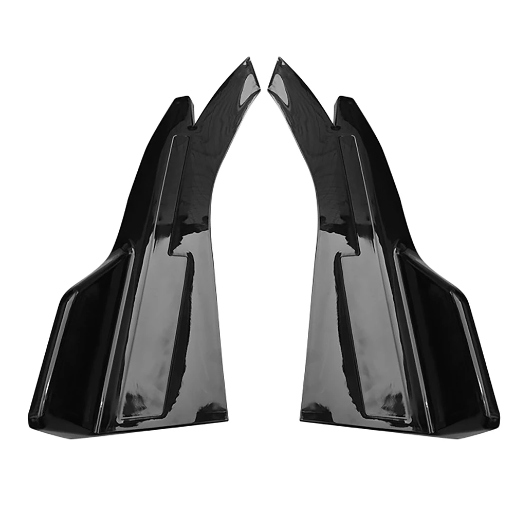 

Universal Car Rear Bumper Lip Wrap Angle Bright Black LK Type Splitters Diffuser Spoiler Body Kit Scratch Protector