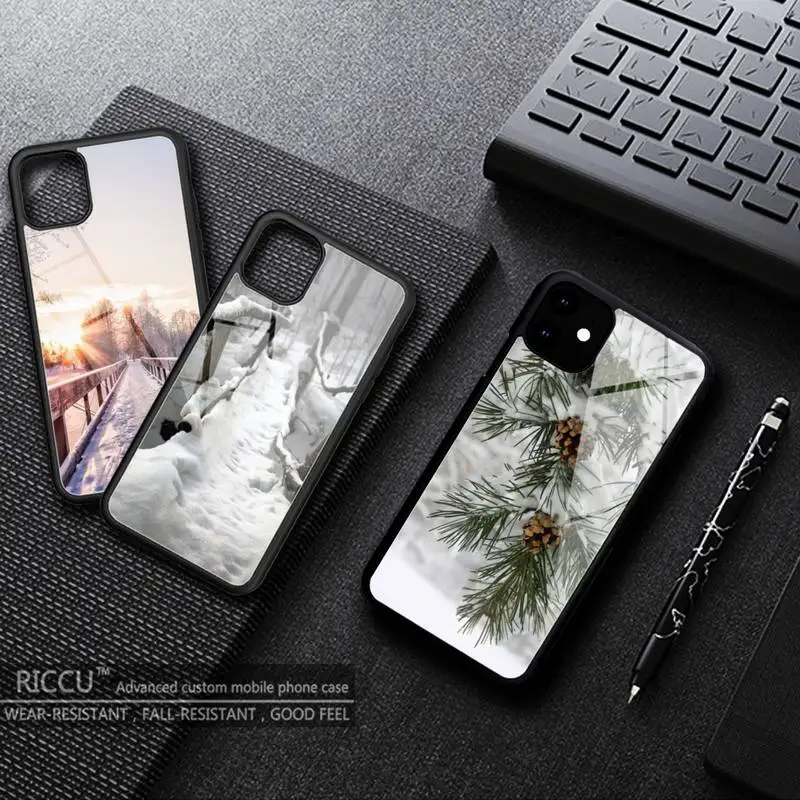 

For iPhone Landscape Winter Phone Case Rubber for iPhone 13 12 11 Pro Max mini XS 6s 8 7 Plus X XR iphone 13 12 phone Covers