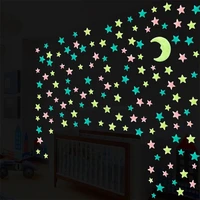 100pcs 3cm luminous star wall stickers night fluorescent stars childrens gifts room holiday party noctilucous decoration