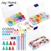 33240pcs knitting tools set colorful knitting markers plastic crochet markers rings stitch holder with storage box for knitting
