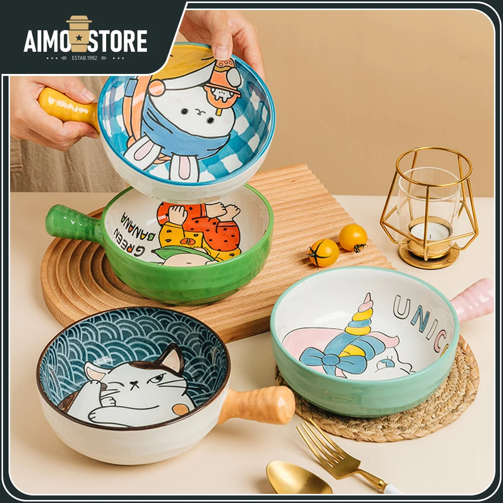 

Керамическая миска с одной ручкой, 8,8 дюйма, 500 мл