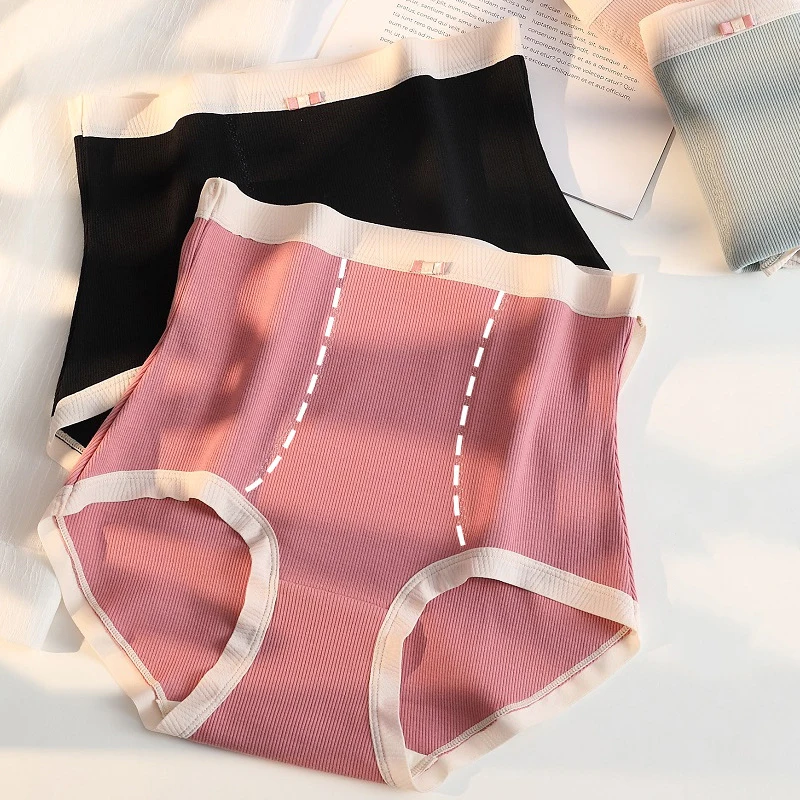 

Women's Panties High Waist Cotton Large Size Briefs Postpartum Abdominal Mulberry Silk Antibacterial Seamless Shorts New