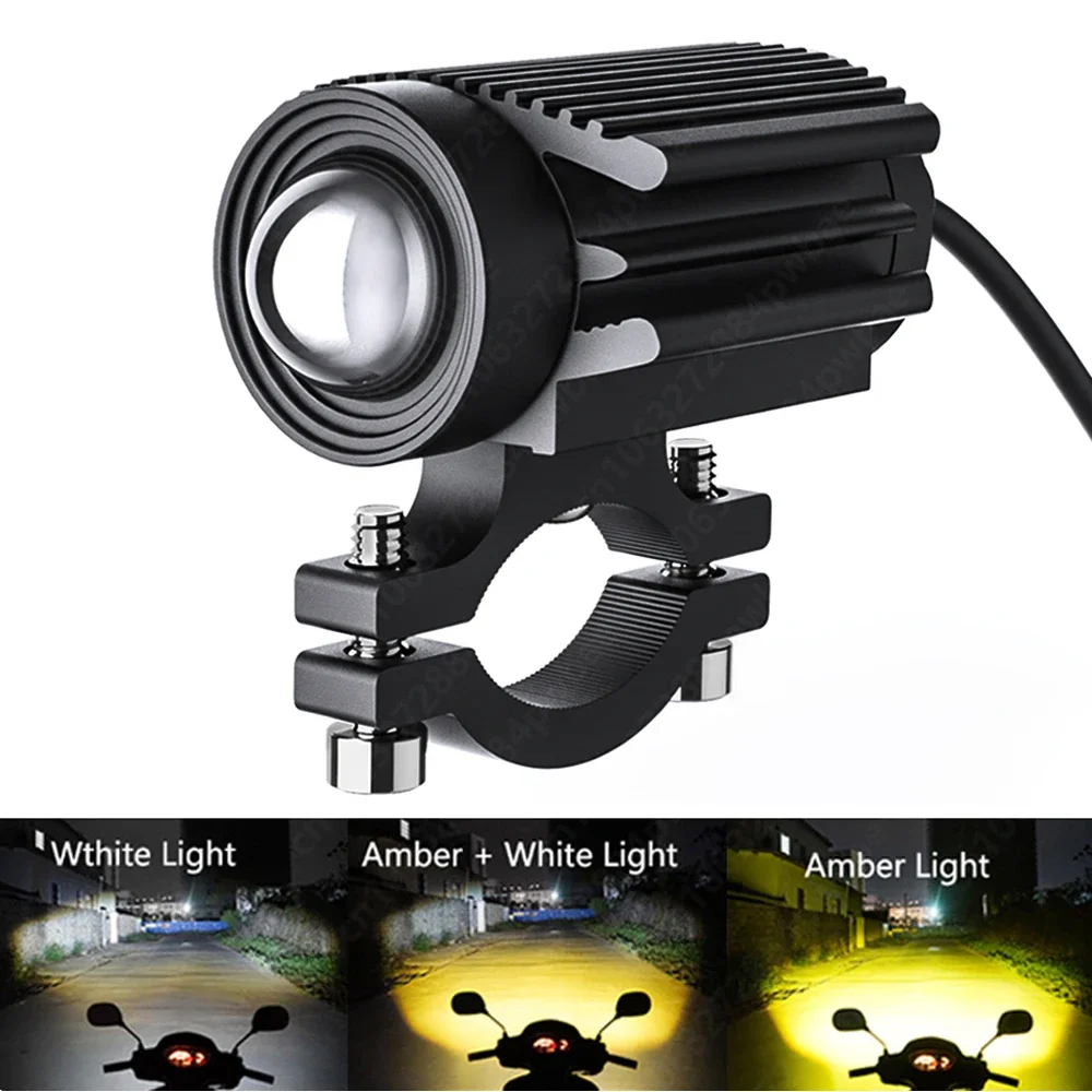 Вспомогательный светодиодный прожектор для мотоцикла LenS, светодиодные фары, противотуманные фары, 12 В-80 В, 100 Вт для Honda Yamaha Suzuki Hero Italika Jawa BMW