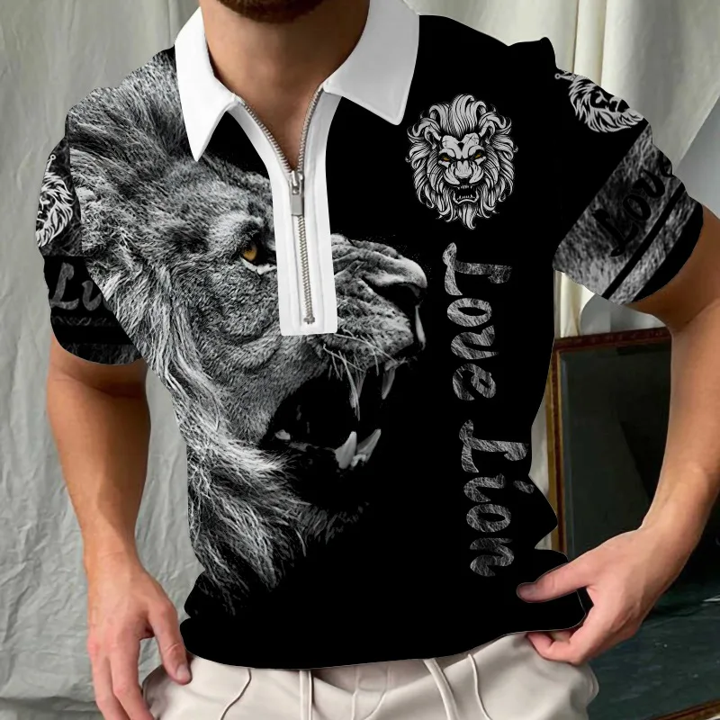 Летняя рубашка-поло на молнии в новом стиле Мужская высококачественная