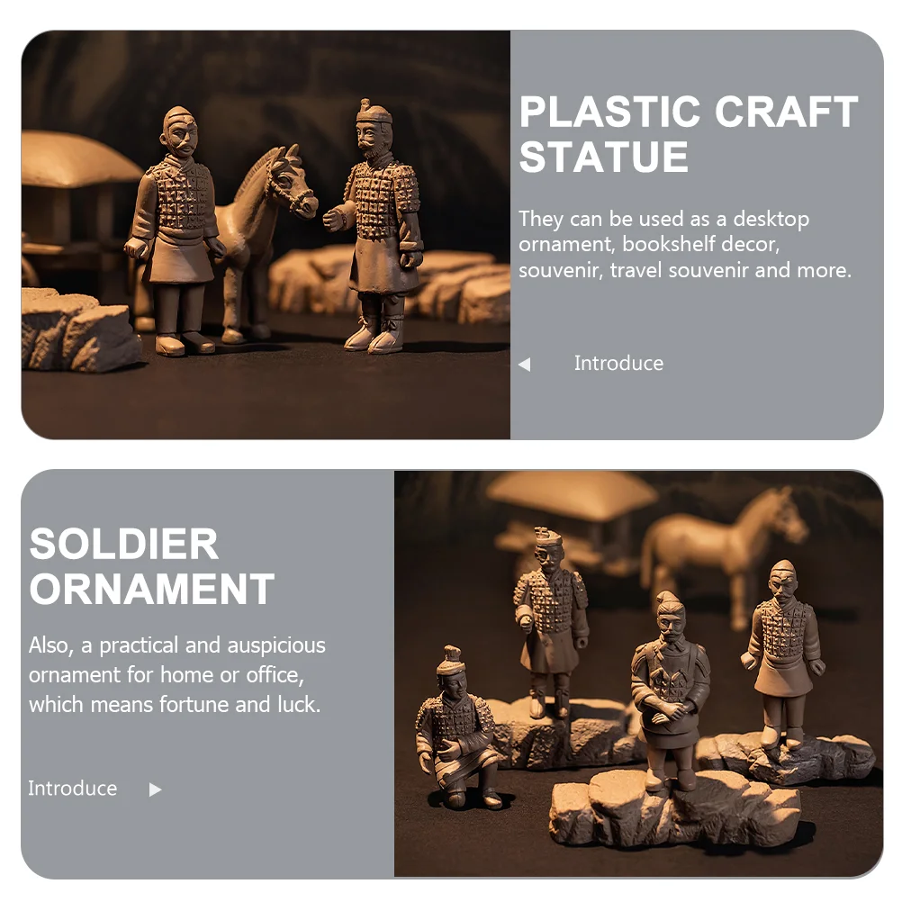 Терракотовые воины и лошади маленькие украшения декор для рабочего стола