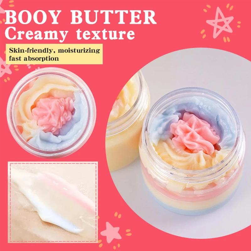 

Ice Cream Body Butter Whipped Body Scrub Nourishing Organic Vegan Containers Rainbow Cream Exfoliating Skin-friendly Body Care