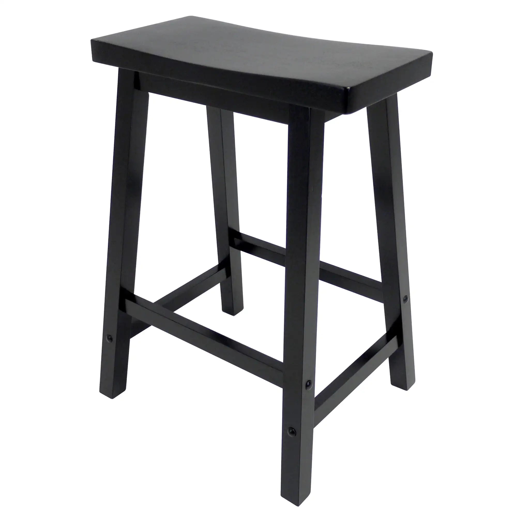 

free shipping Wood Satori Saddle Seat Counter Stool Black Finish