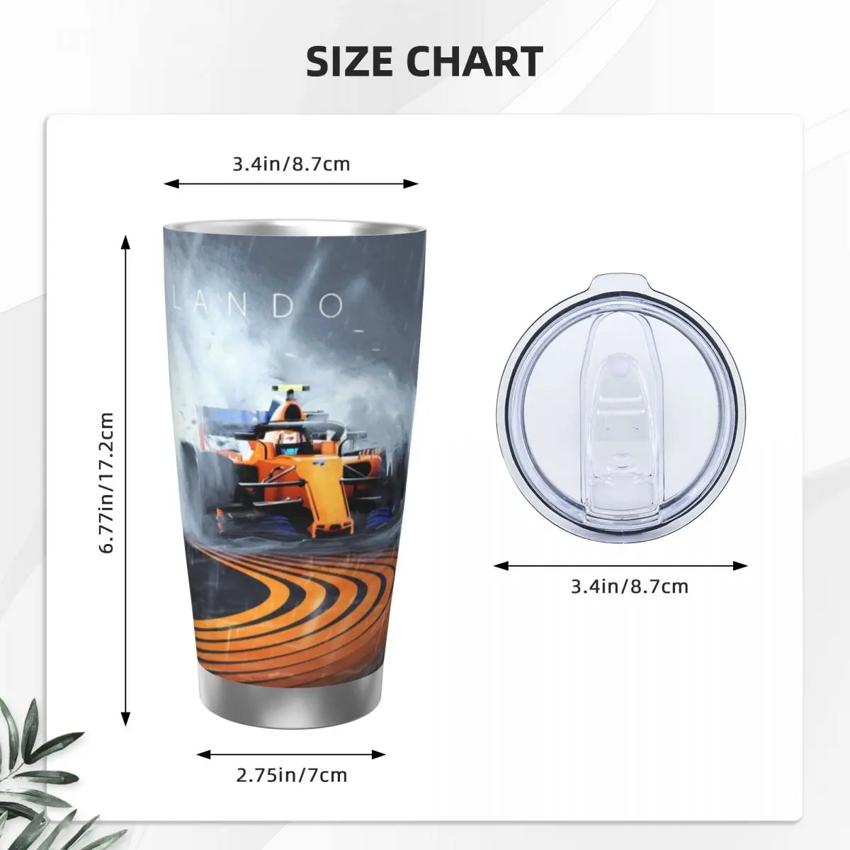 Чашка Landos Norris 20 унций автомобильная кружка большой емкости герметичная чашка для