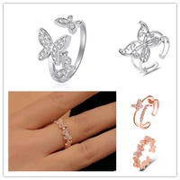 korean fashion enamel butterfly open womens ring for simple punk statement hip hop female friendship ring jewelry sets