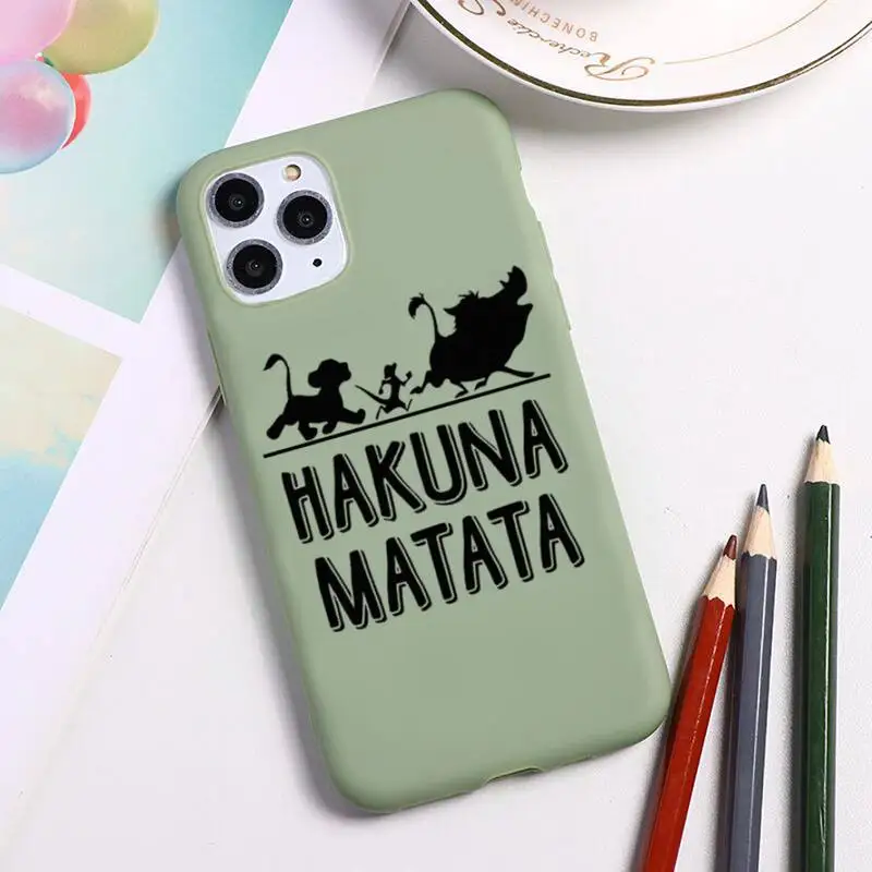 Телефонный чехол Hakuna Matata с симбой Король Лев для iphone 13 12 11 Pro Max Mini XS 8 7 6 6S Plus X SE20 XR