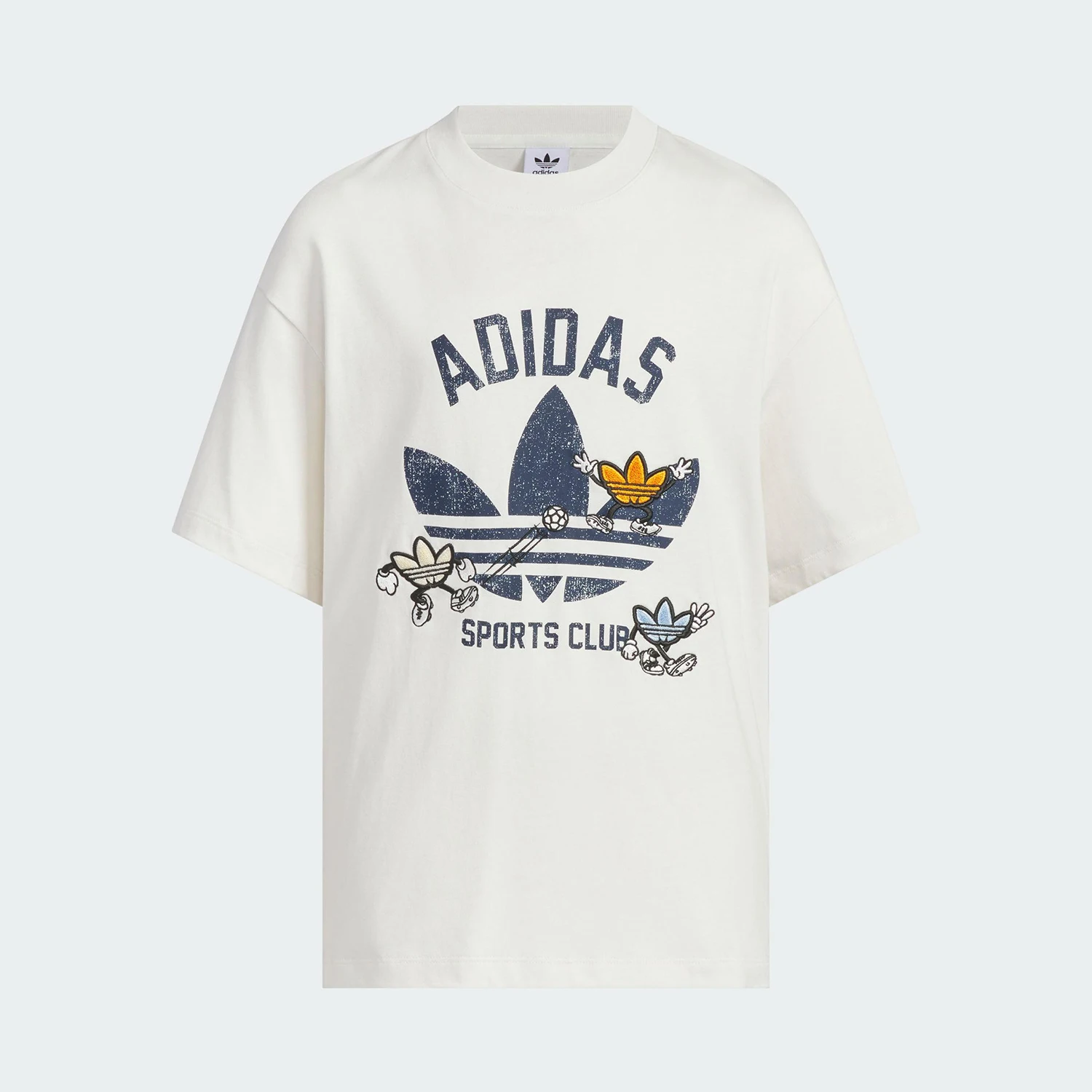 Фото Оригинальная футболка Adidas Clover Big Boy с круглым вырезом, модным принтом и короткими рукавами, модель KB0583. №1