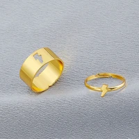 gold color lightning rings are made of stainless steel europe and the united states