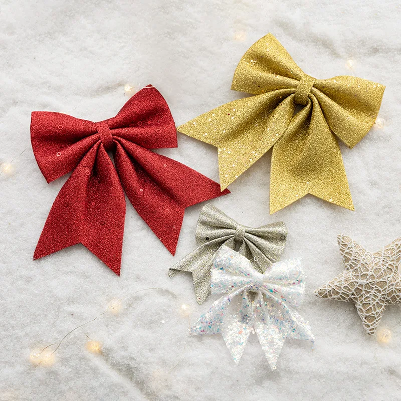

Sequin Christmas Bow Christmas Tree Wreath Vine DIY Accessories Decoration