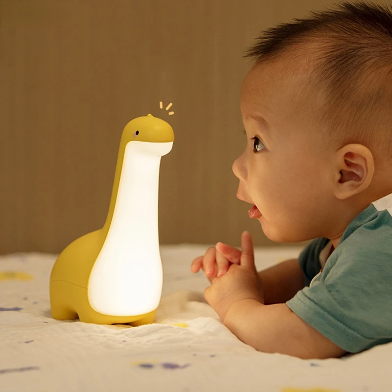 

Ночной светильник с длинным вырезом в виде динозавра, светодиодный настольный ночник с зарядкой от USB, подарок для детей, лампа для сна в спальню
