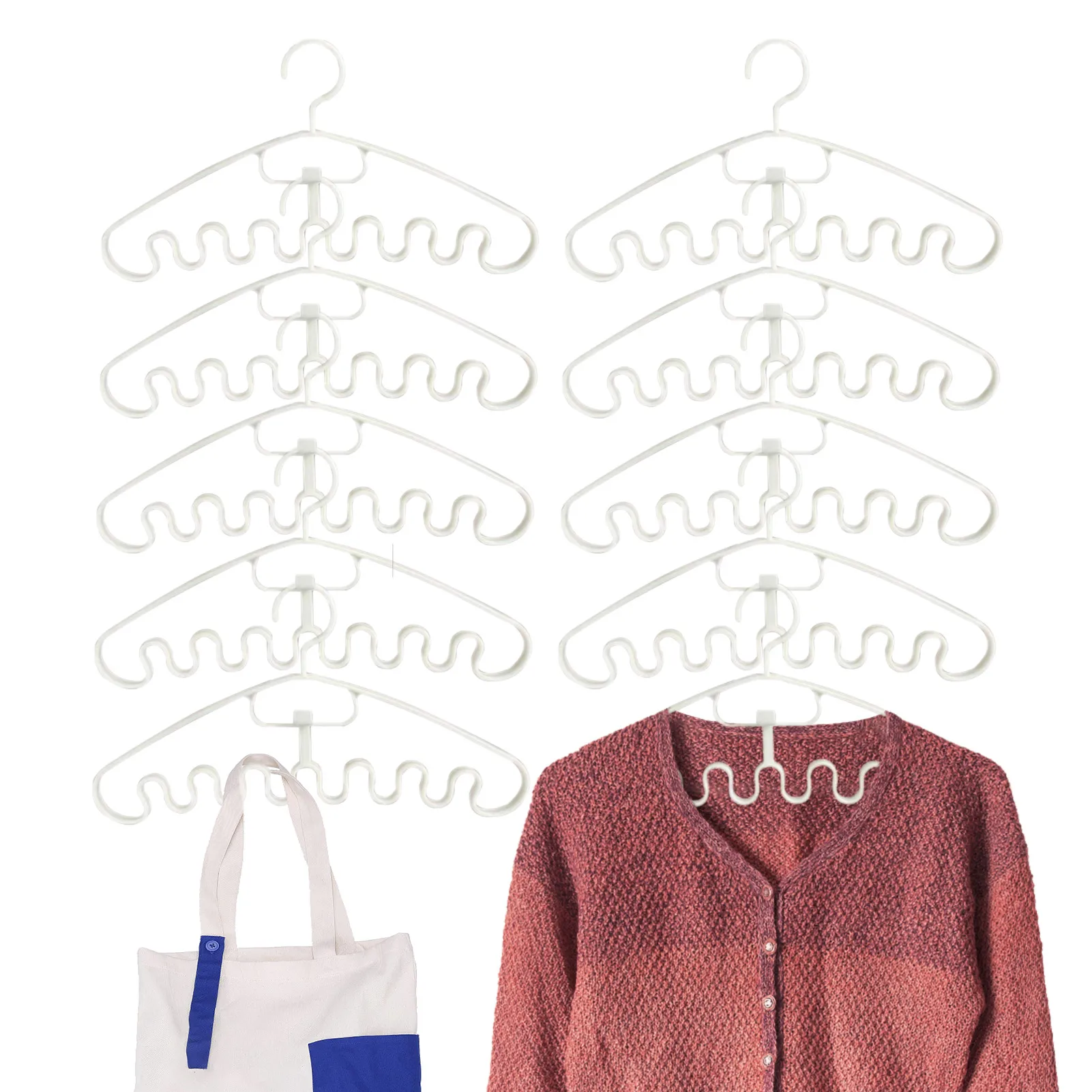 

Multifunctional Coat Hangers 10 PCS Clothes Hanger Bulk Smooth Hangers For Silk Scarf Sling And Tie