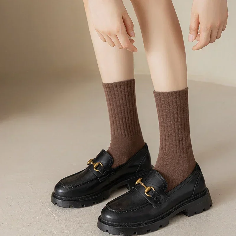 Носки Женские однотонные Длинные до щиколотки дышащие мягкие свободные средней