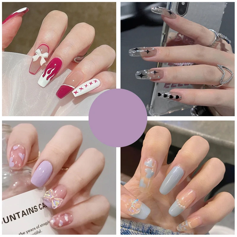 

False Nails Colorful Artificial Full Cover Fake Fingernails For Bride Wedding Fake Nails