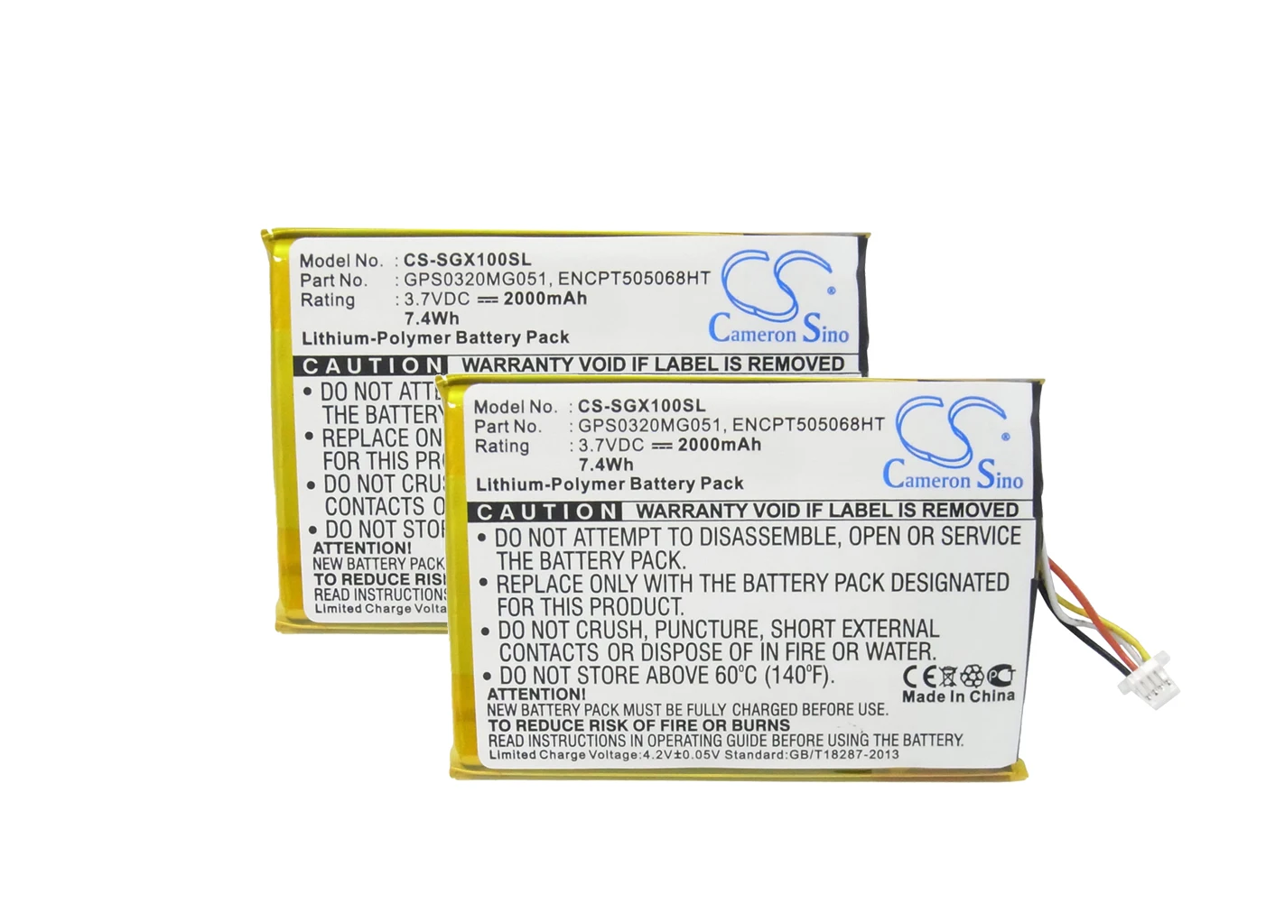 

2 упаковки, 2000 мА аккумулятор для дальнометра SkyGolf SkyCaddie SGX GPS, SkyCaddie SGXw ENCPT505068HT, GPS 0320MG051