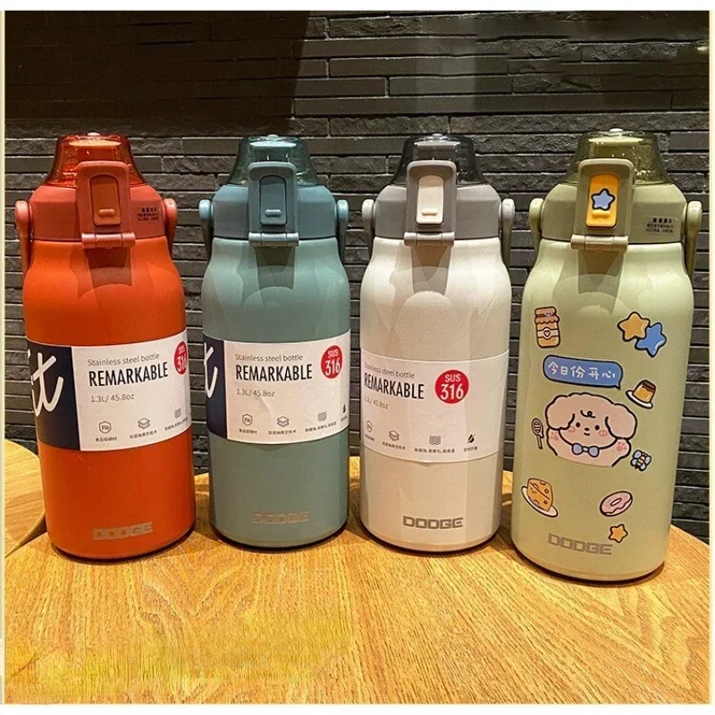 

1300ML/1700ML Large Capacity Straw Insulating Cup Healthy Life Insulating Water Bottle Stainless Steel Water Bottle Insulating