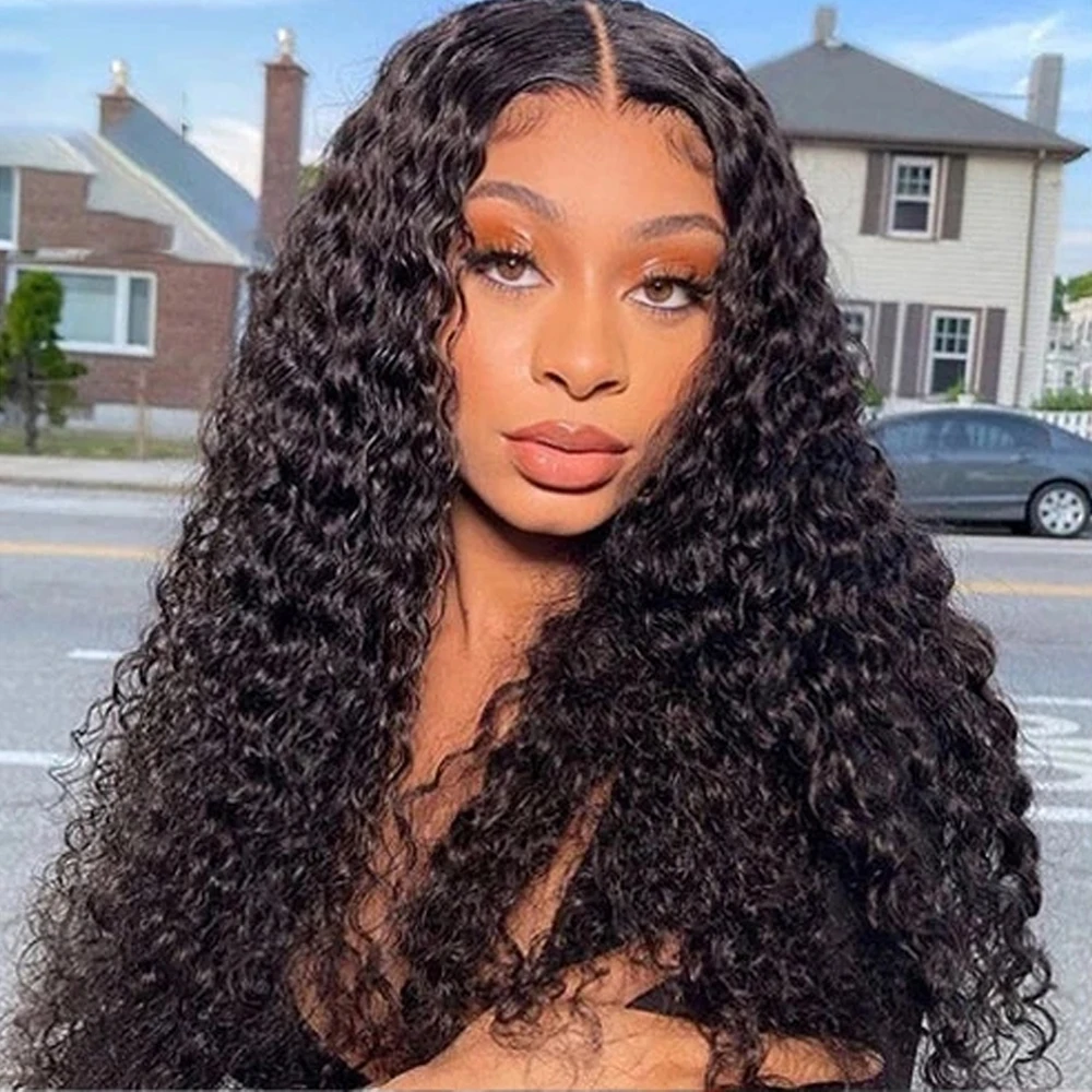 13x4 Curly Human Hair Wig Kinky Curly Lace Front Wigs For Black Women Brazilian Lace Closure Remy Hair Deep Wave Frontal Wig
