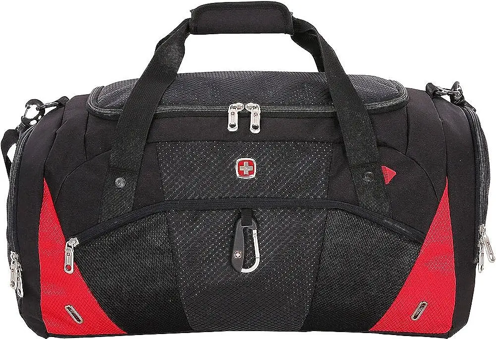 

1900 Дорожная Спортивная сумка, черный/красный, 22 дюйма