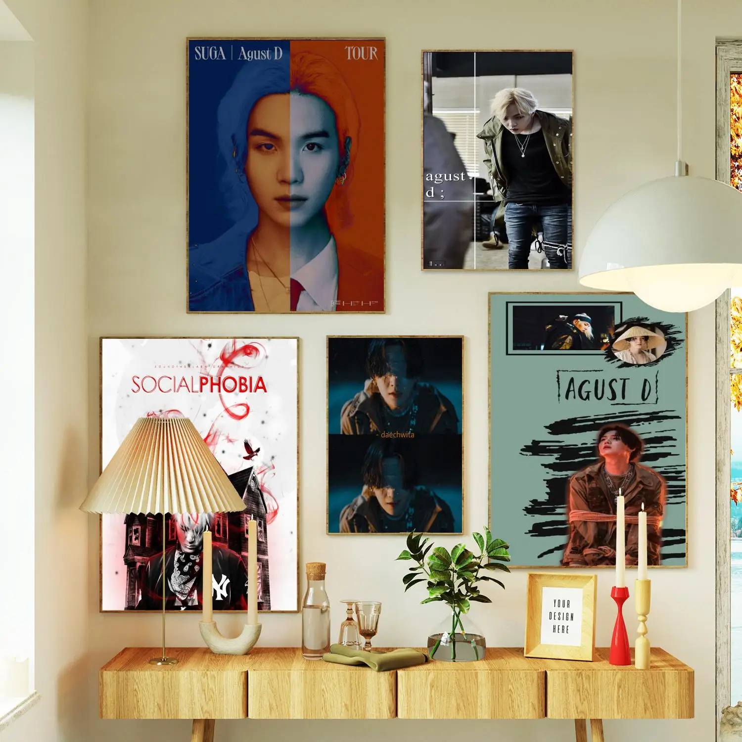 Картина на холсте agust d плакат печать настенный художественный для современной