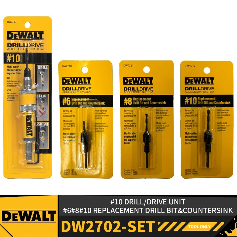 

DEWALT DW2700 DW2701 DW2702 Набор 3в1 Привод сверла Столяр Сменное сверло и зенковка Аксессуары для электроинструментов