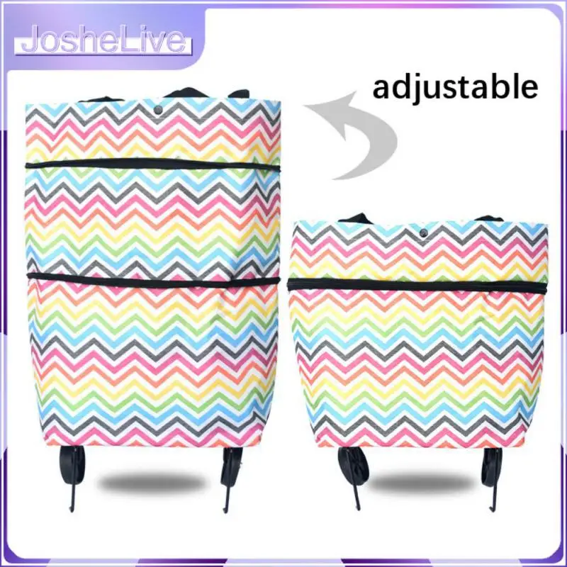 

1pc Fashion Folding Wheel Shopping Bag Portable Shopping Food Organizer Trolley Bag On Wheels Vegetables Bag Tug Package