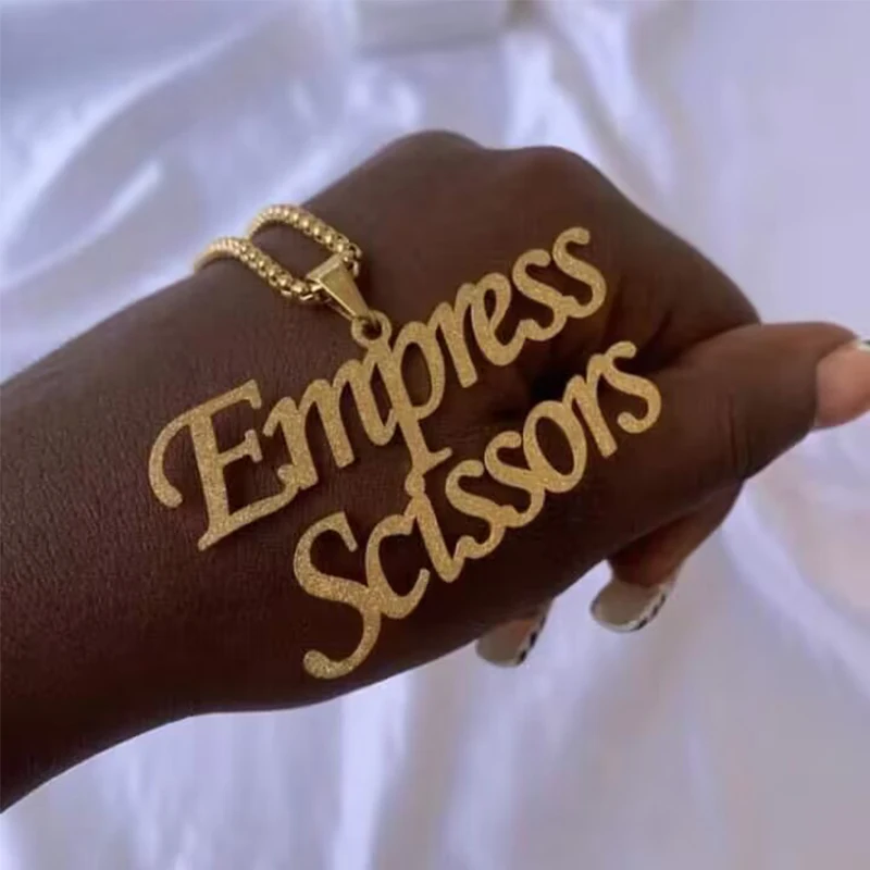 Индивидуальное матовое ожерелье с именем для женщин и девушек из нержавеющей