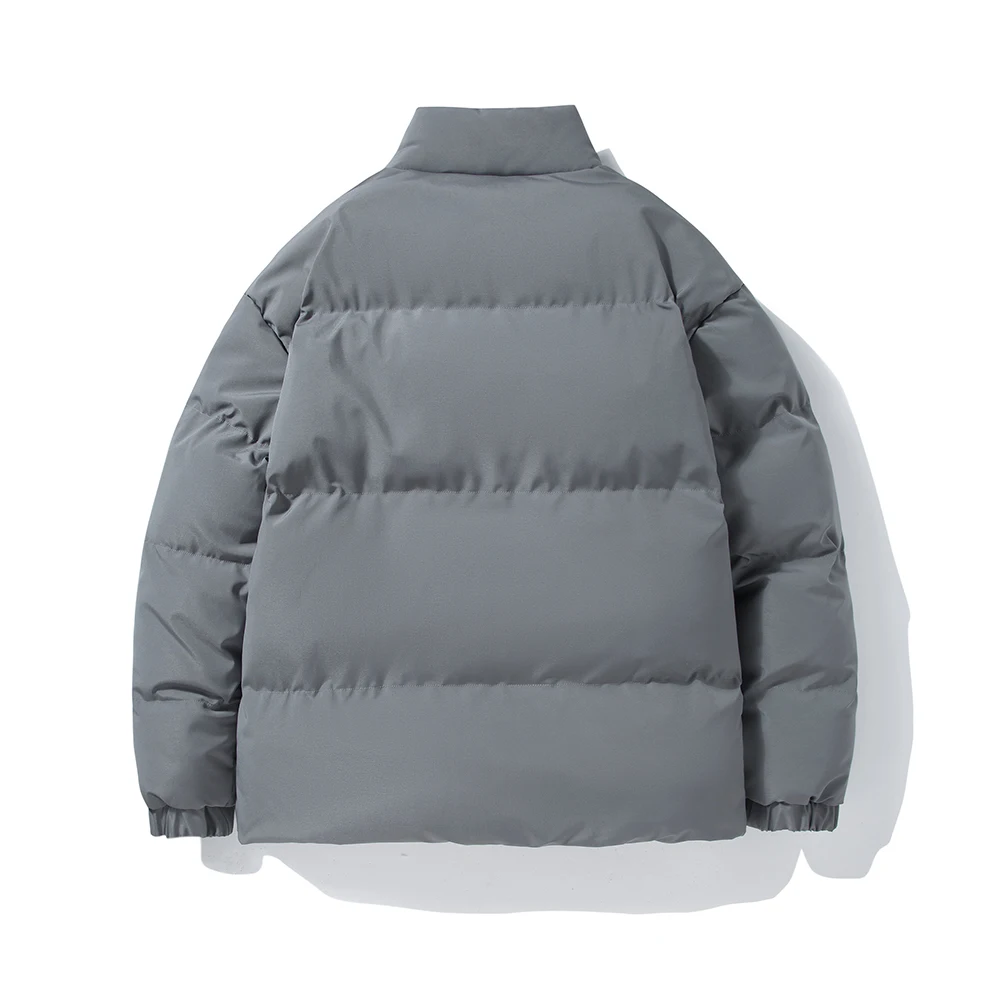 ERIDANUS 2022 New Men Fashion Loose Winter Coat Lambswool Lining Casual Stand-up Collar Solid Color Men's Cotton Clothing MWM155