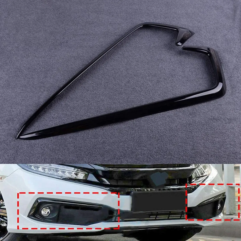 2 шт. глянцевые черные передние противотуманные светильник ры для Honda Civic 2019-2020 |