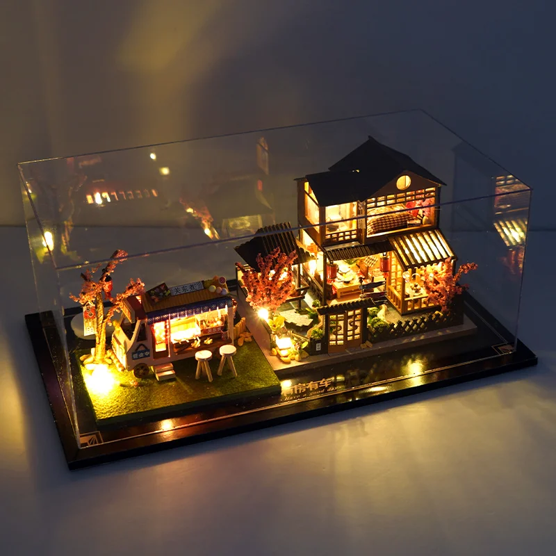 

Cutebee Japanese Diy Miniature Doll Houses Retro Sakura House Kit Furniture Lighting Building Toy For Children Kid Birthday Gift