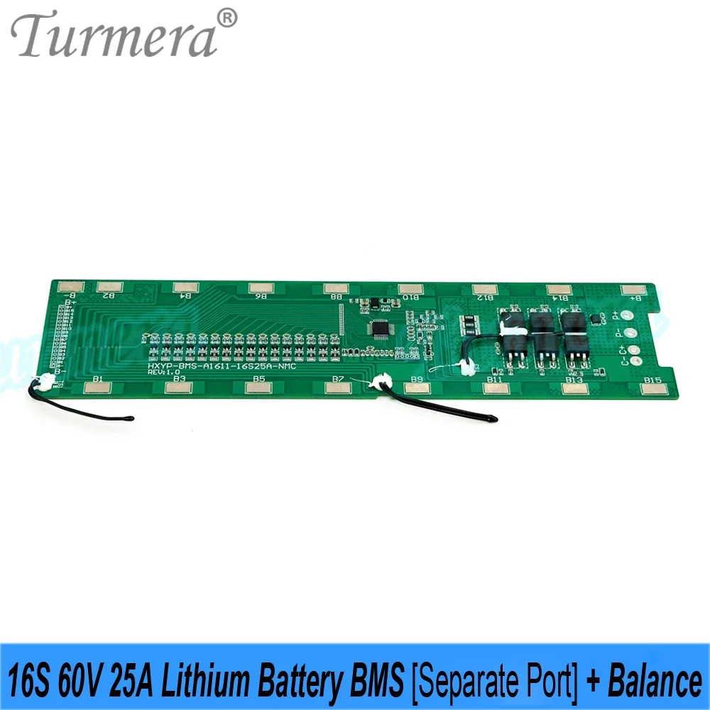 Фото 16S 60V 25A литиевая батарея BMS с отдельным портом и балансировочной сварочной платой для 18650 21700 Diy E-Scooter E-bike Batteries Use Turmera №5