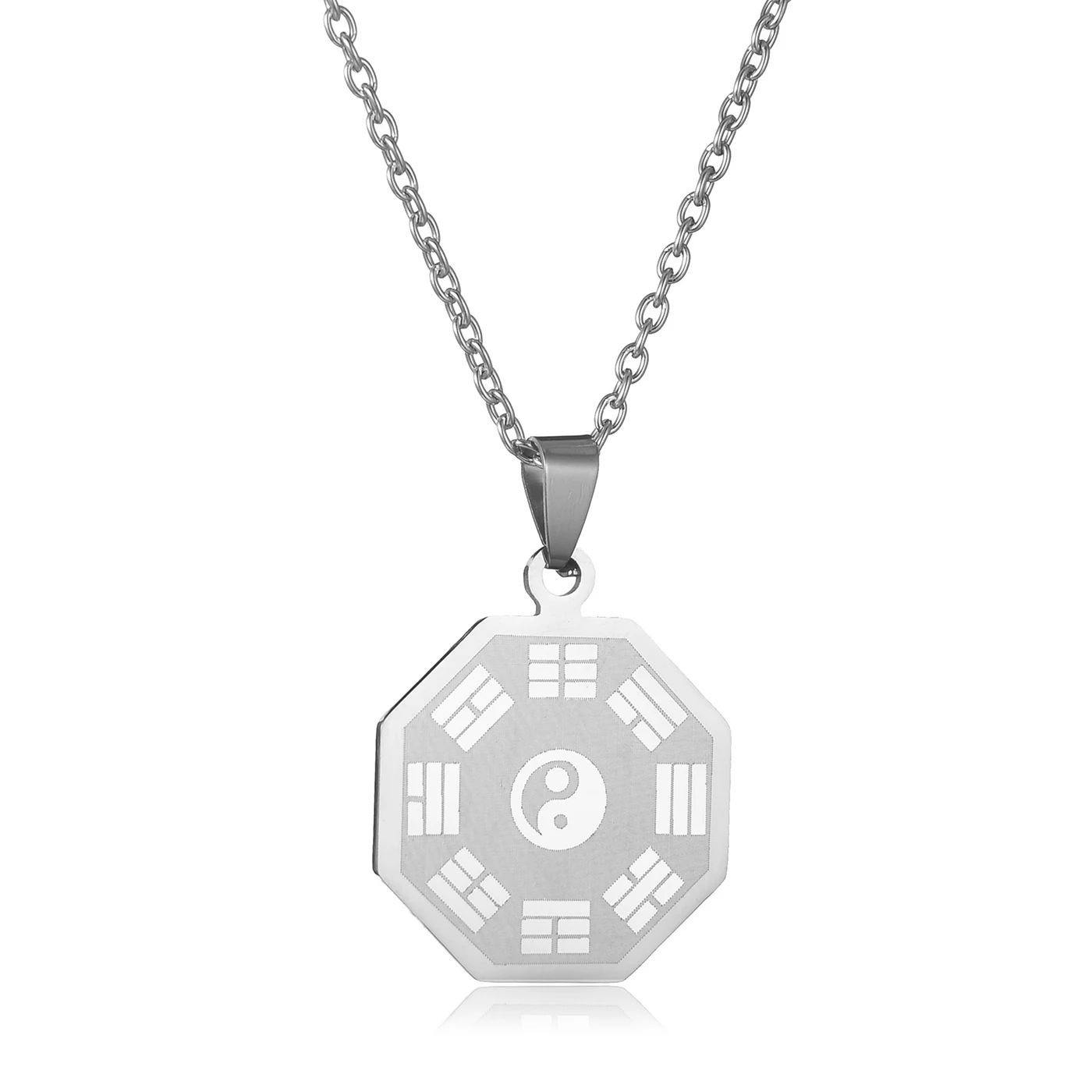 

Geometric Tai Chi Yin Yang BaGua Titanium Steel Necklace For Women Men Friends Chain Necklaces Fashion Neck Jewelry Gift