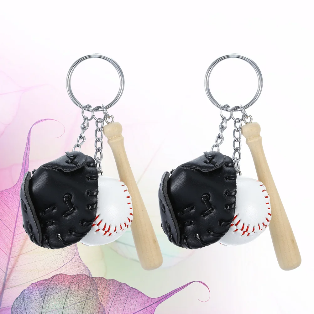 

Baseball Keychain Bat Mini Keychains Backpack Party Woodengirls Accessories Glove Theme Supplies Favors