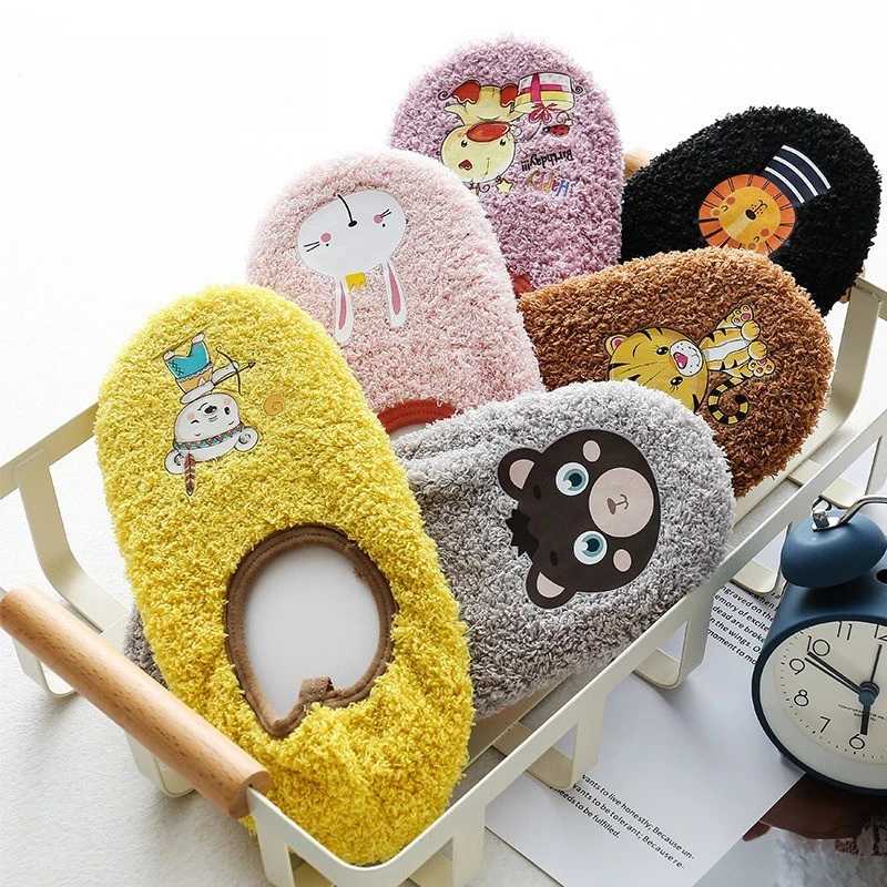 

1Pair/lot Animal Floor socks autumn and winter indoor non-slip shoes for men women sponge plus velvet thick-soled socks